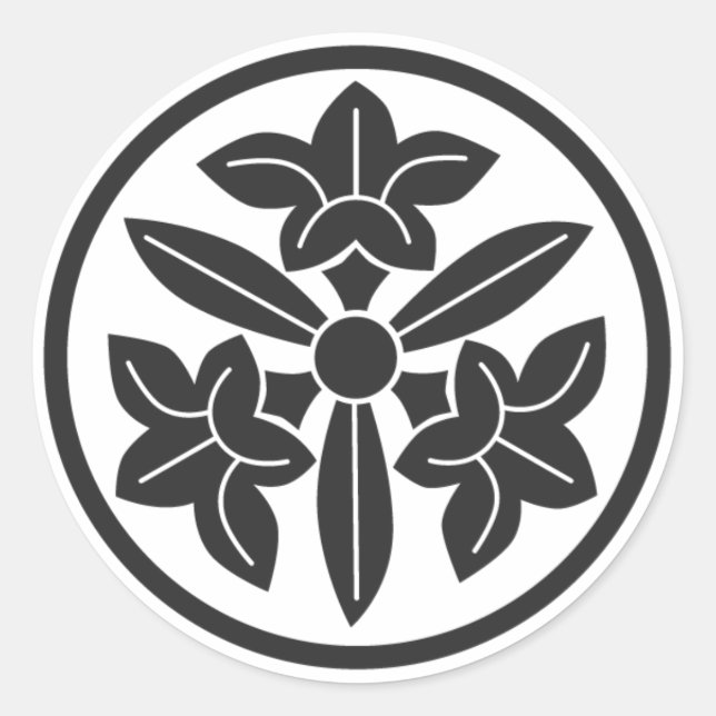 [Family Crests] Flowers Classic Round Sticker (Front)