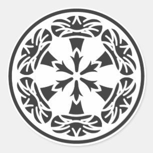 [Family Crests] Flowers Classic Round Sticker