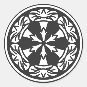 [Family Crests] Flowers Classic Round Sticker