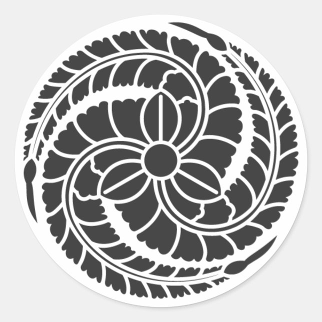 [Family Crests] Flowers Classic Round Sticker (Front)