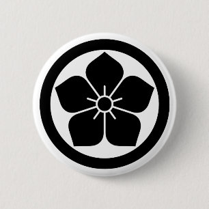 [Family Crests] Kikyo flower inside a circle 6 Cm Round Badge