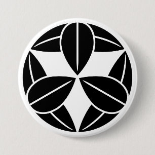 [Family Crests] Nine bamboo leaves 7.5 Cm Round Badge