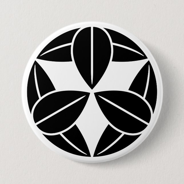 [Family Crests] Nine bamboo leaves 7.5 Cm Round Badge (Front)