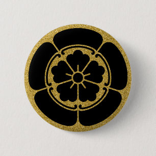[Family Crests] Oda Mokko and Chinese flower 6 Cm Round Badge