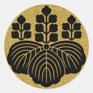 [Family Crests] Paulownia 5-7kiri  Classic Round Sticker