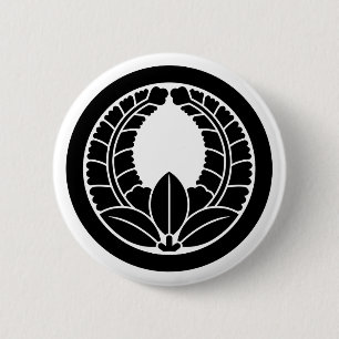[Family Crests] Rising wisteria with circle 6 Cm Round Badge