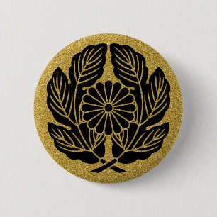 [Family Crests] Takamori Saigo's Chrysanthemum 6 Cm Round Badge