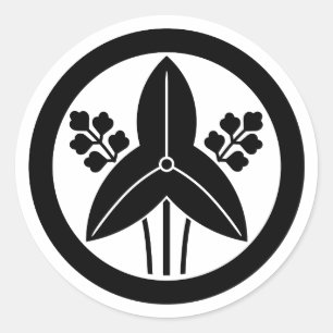 [Family Crests] Threeleaf arrowhead with circle Classic Round Sticker