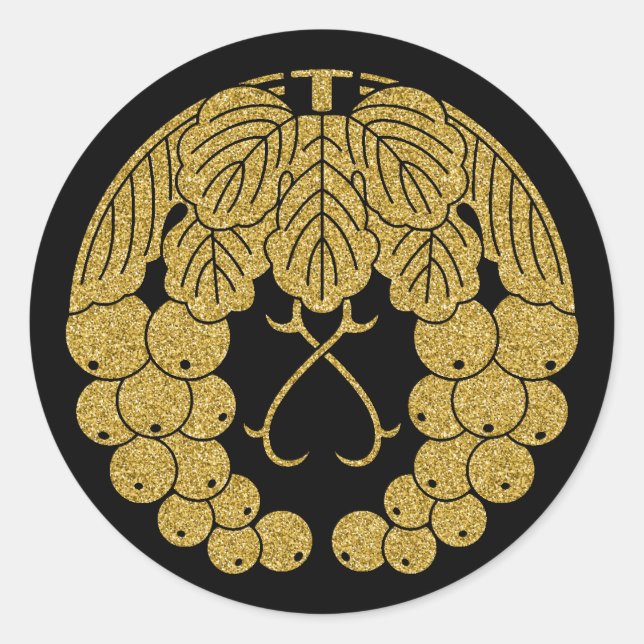 [Family Crests] Two grapes Classic Round Sticker (Front)