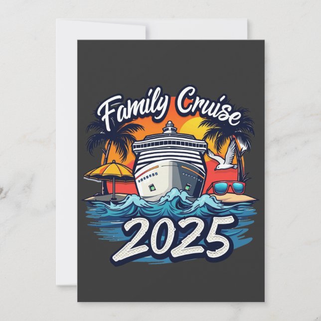 Family Cruise 2025 Family Matching Crew Ship Thank You Card (Front)