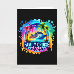 Family Cruise 2025 Hawaii Beach Coconut Summer Vac Card
