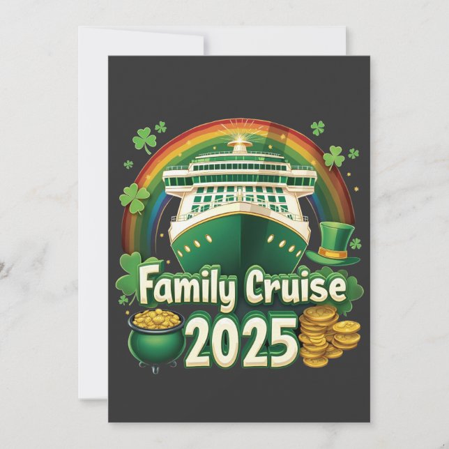 Family Cruise 2025 St. Patrick’s Matching Lucky  Thank You Card (Front)