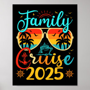 Family Cruise 2025 Summer Vacation Matching Family Poster