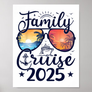 Family Cruise 2025 Summer Vacation Matching Family Poster