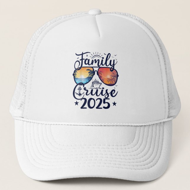 Family Cruise 2025 Summer Vacation Matching Family Trucker Hat (Front)