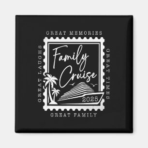 Family Cruise 2025 Trip Retro Stamp Family Magnet
