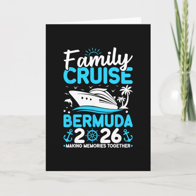 Family Cruise 2026 Bermuda Making Memories Family  Card (Front)