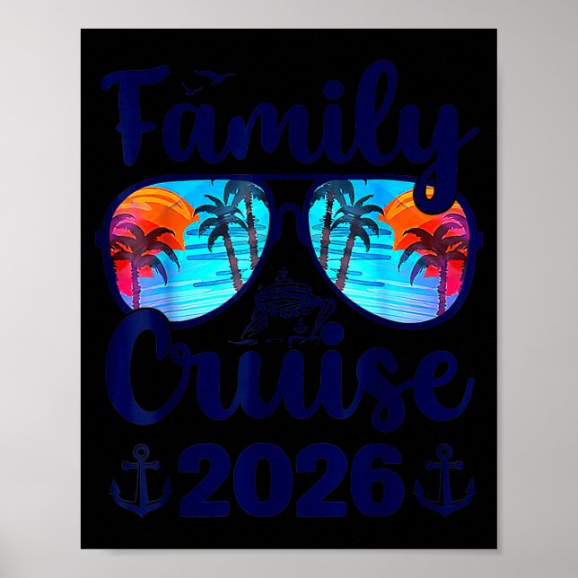 Family Cruise 2026 Family Vacation Matching Family Poster (Front)