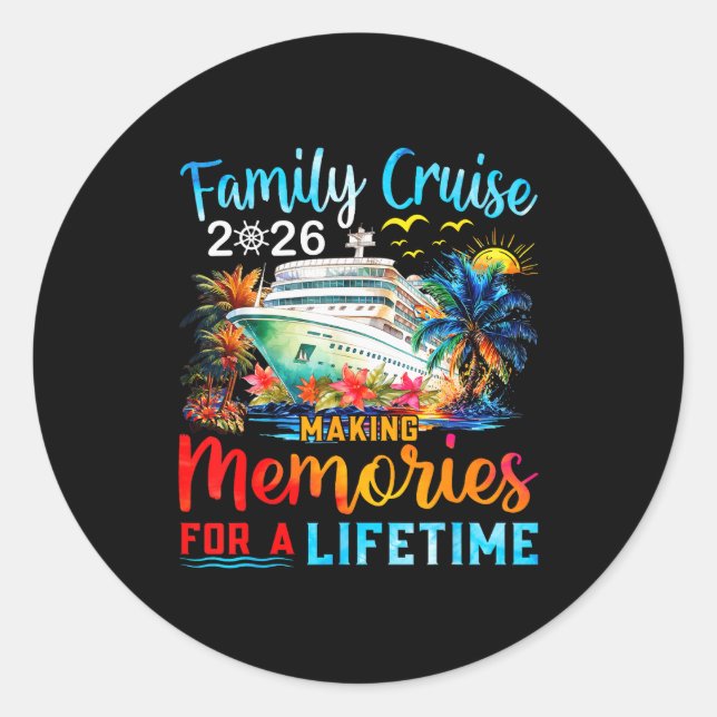 Family Cruise 2026 Group Matching Cruisin Together Classic Round Sticker (Front)