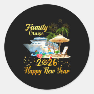 Family Cruise 2026 Happy New Year Classic Round Sticker