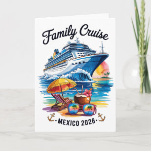 Family Cruise 2026 Mexico Vacation Trip Matching F Card