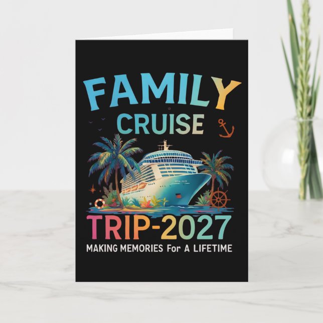 Family Cruise 2026 Oh Ship Funny Cruise Tropical Card (Front)