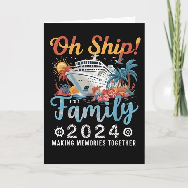 Family Cruise 2026 Oh Ship Funny Cruise Tropical Card (Front)