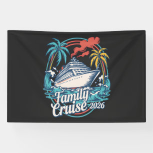 Family Cruise 2026 Summer Beach Vacation Family Banner