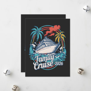Family Cruise 2026 Summer Beach Vacation Family Holiday Card