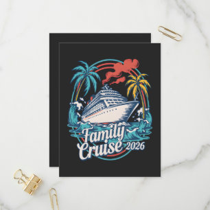 Family Cruise 2026 Summer Beach Vacation Family Invitation Postcard