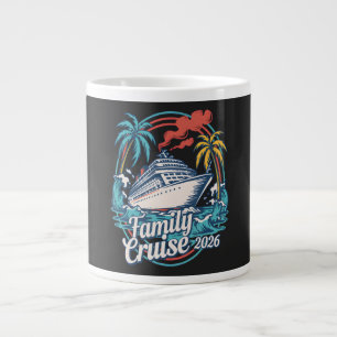 Family Cruise 2026 Summer Beach Vacation Family Large Coffee Mug
