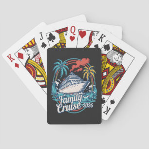 Family Cruise 2026 Summer Beach Vacation Family Playing Cards