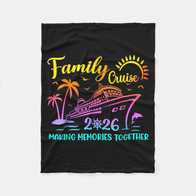 Family Cruise 2026 Summer Vacation Matching Family Fleece Blanket (Front)