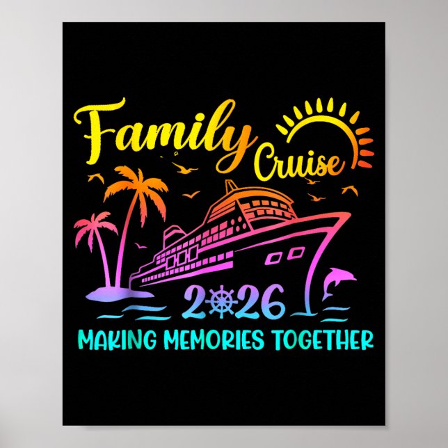 Family Cruise 2026 Summer Vacation Matching Family Poster (Front)