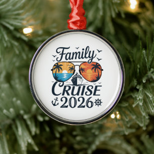 Family Cruise 2026 Summer Vacation Metal Ornament