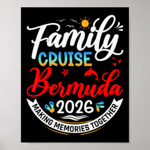 Family Cruise Bermuda 2026 Summer Matching Vacatio Poster