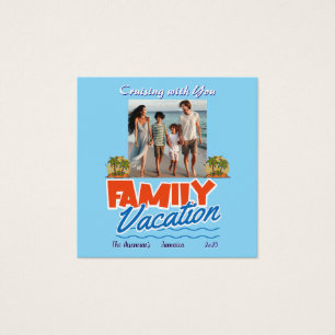 Family Cruise Blue Tropical Flexible Photo Magnet
