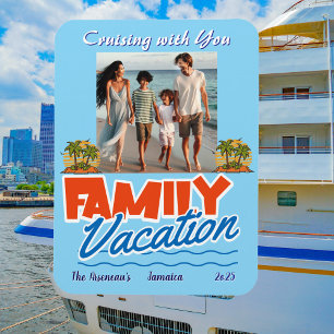Family Cruise Blue Tropical Personalise Magnet