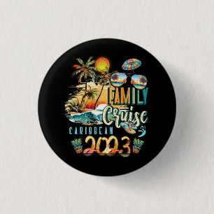 Family Cruise Caribbean 2023 Summer Vacation Beach 3 Cm Round Badge