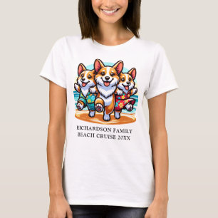 Family Cruise Funny Corgi Dogs Summer Vacation T-Shirt