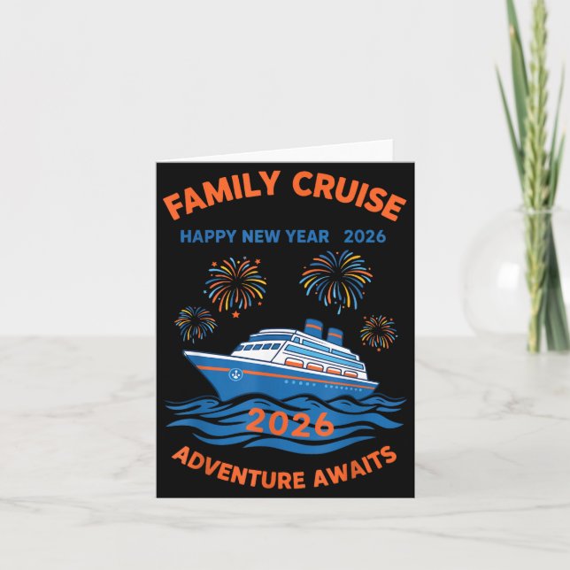 Family Cruise Happy New Year 2026 Adventure  Card (Front)