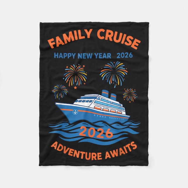 Family Cruise Happy New Year 2026 Adventure  Fleece Blanket (Front)