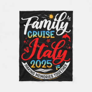 Family Cruise Italy 2025 Matching Italy Family Vac Fleece Blanket