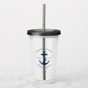 Family Cruise Nautical Anchor Swag Acrylic Tumbler