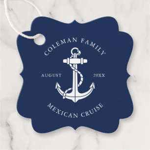 Family Cruise Nautical Boat Anchor Custom Favour Tags