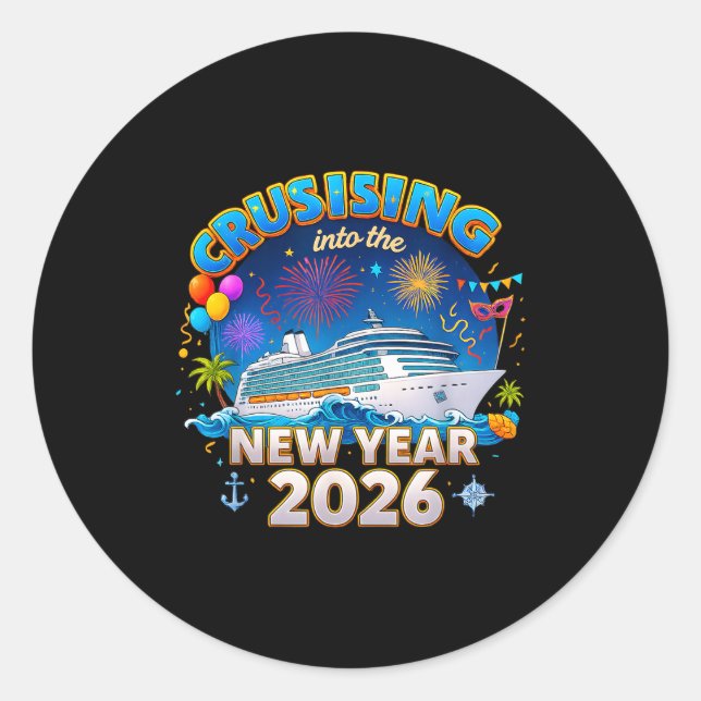 Family Cruise New Year 2026 Vacation  Classic Round Sticker (Front)