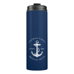 Family Cruise Ship Nautical Anchor Swag Thermal Tumbler