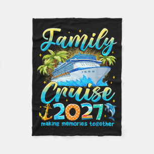 Family Cruise Squad 2027 Group Matching Summer Fleece Blanket