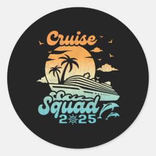 Family Cruise Squad Vacation Matching Group 2025 B Classic Round Sticker