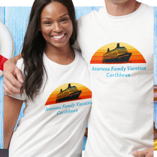 Family Cruise Sunset Vacation Personalise T-Shirt